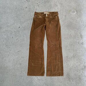 2000s brown corduroy wide leg pants